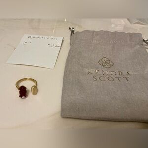 Kendra Scott Gold Pryde Maroon Jade Open Ring